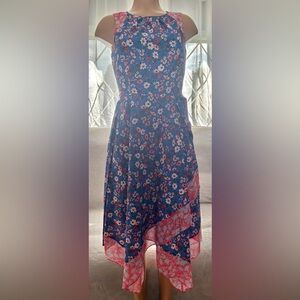 Two by Vince Camuto Blue Midi A-Line Skirt